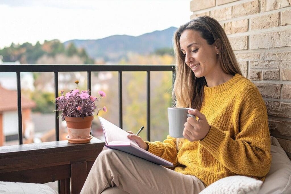 Woman reflecting on growth and sales confidence journey.