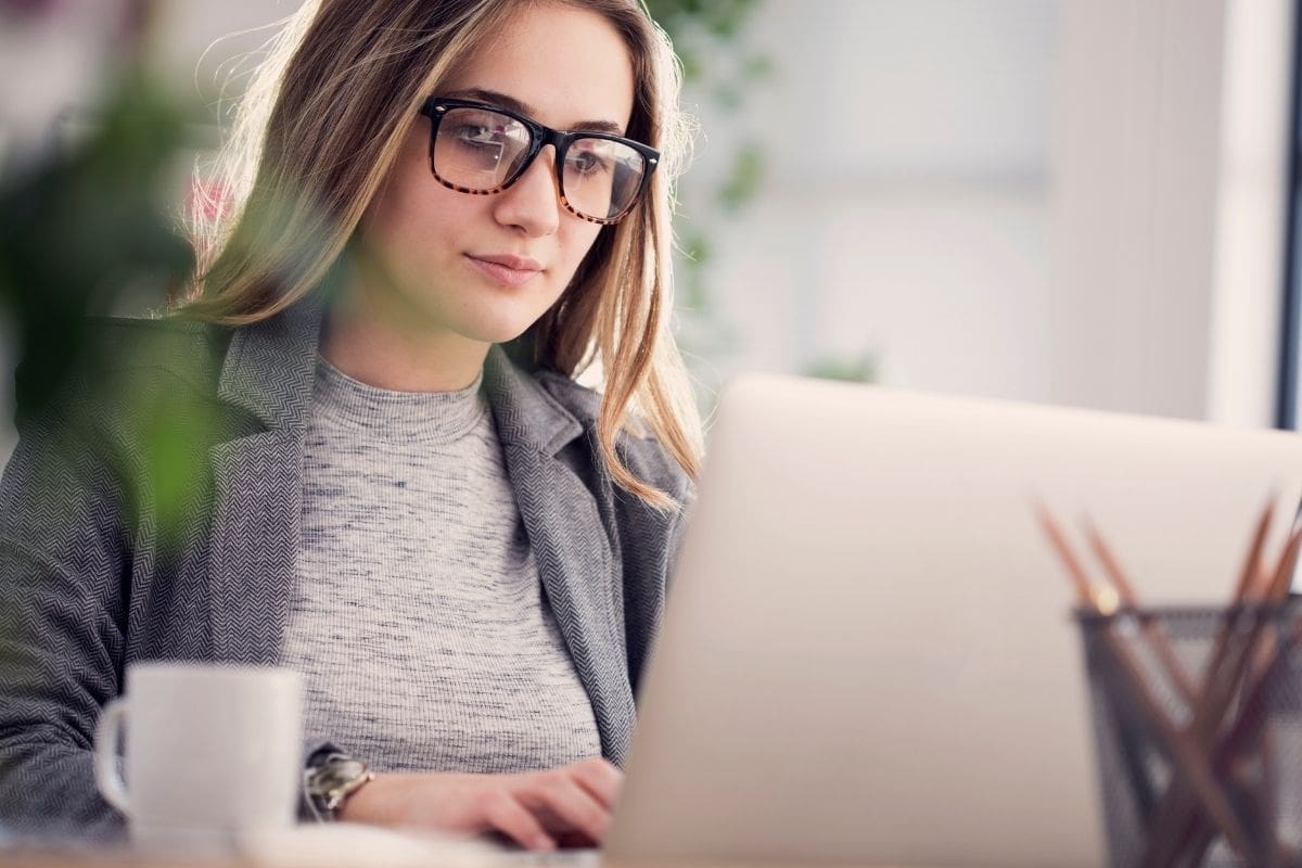 Woman working in Calm Confidence