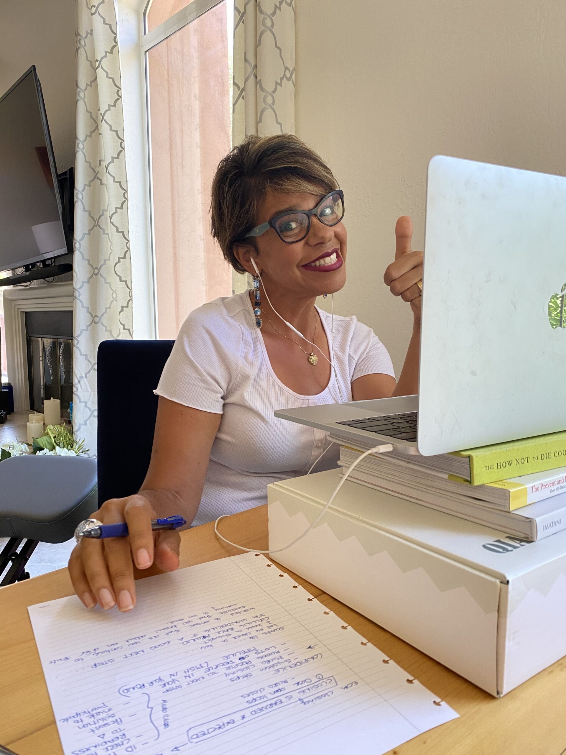 Genevieve Skory network marketing coach and speaker on zoom call converting hobby to success call